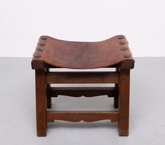 Vintage Brutalist Spanish Ottoman  1950s