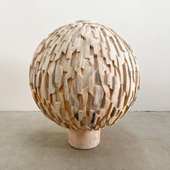 Fontana a sfera in cemento brutalista vintage degli anni '70