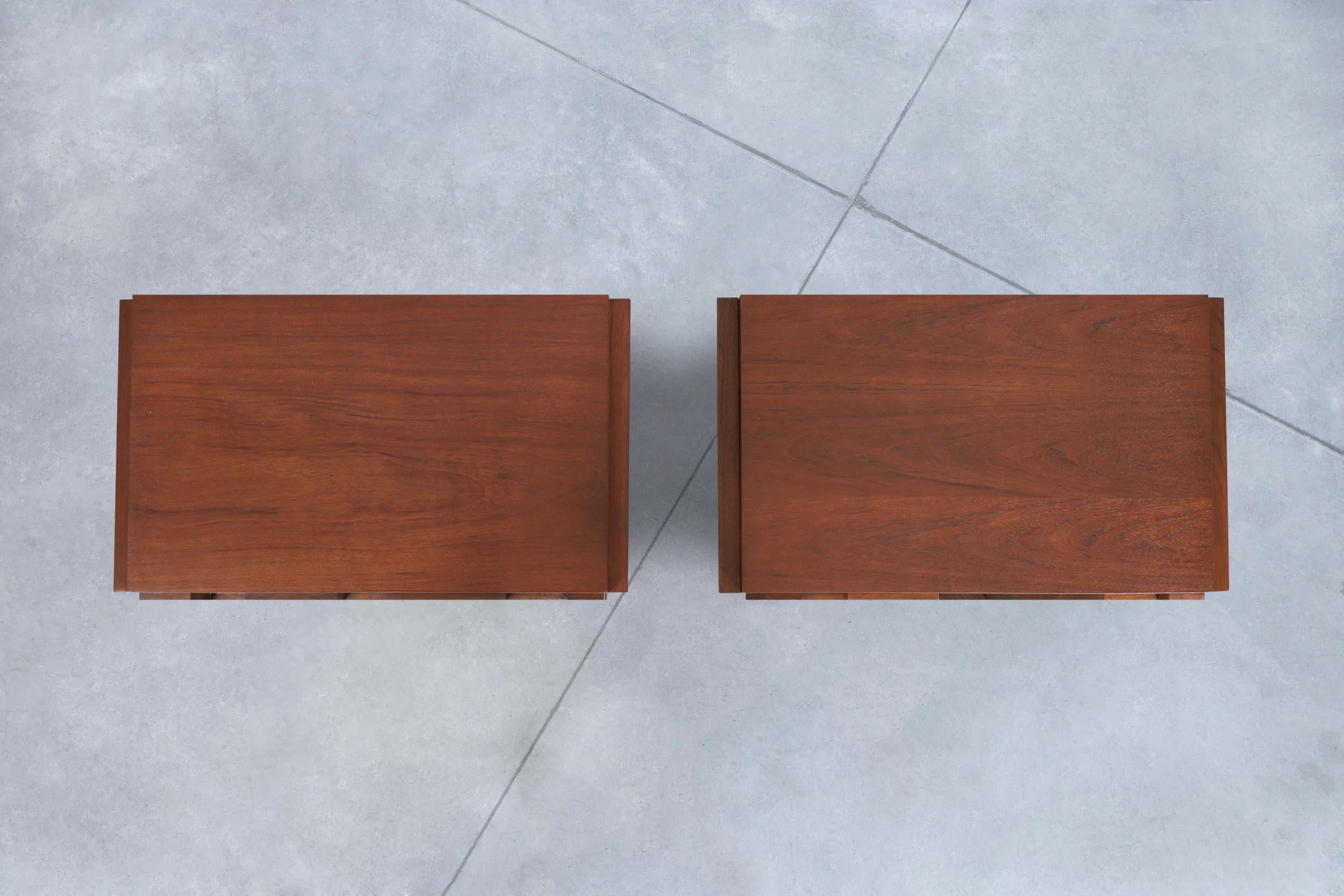 Vintage Brutalist “Staccato” Nightstands by Lane 6