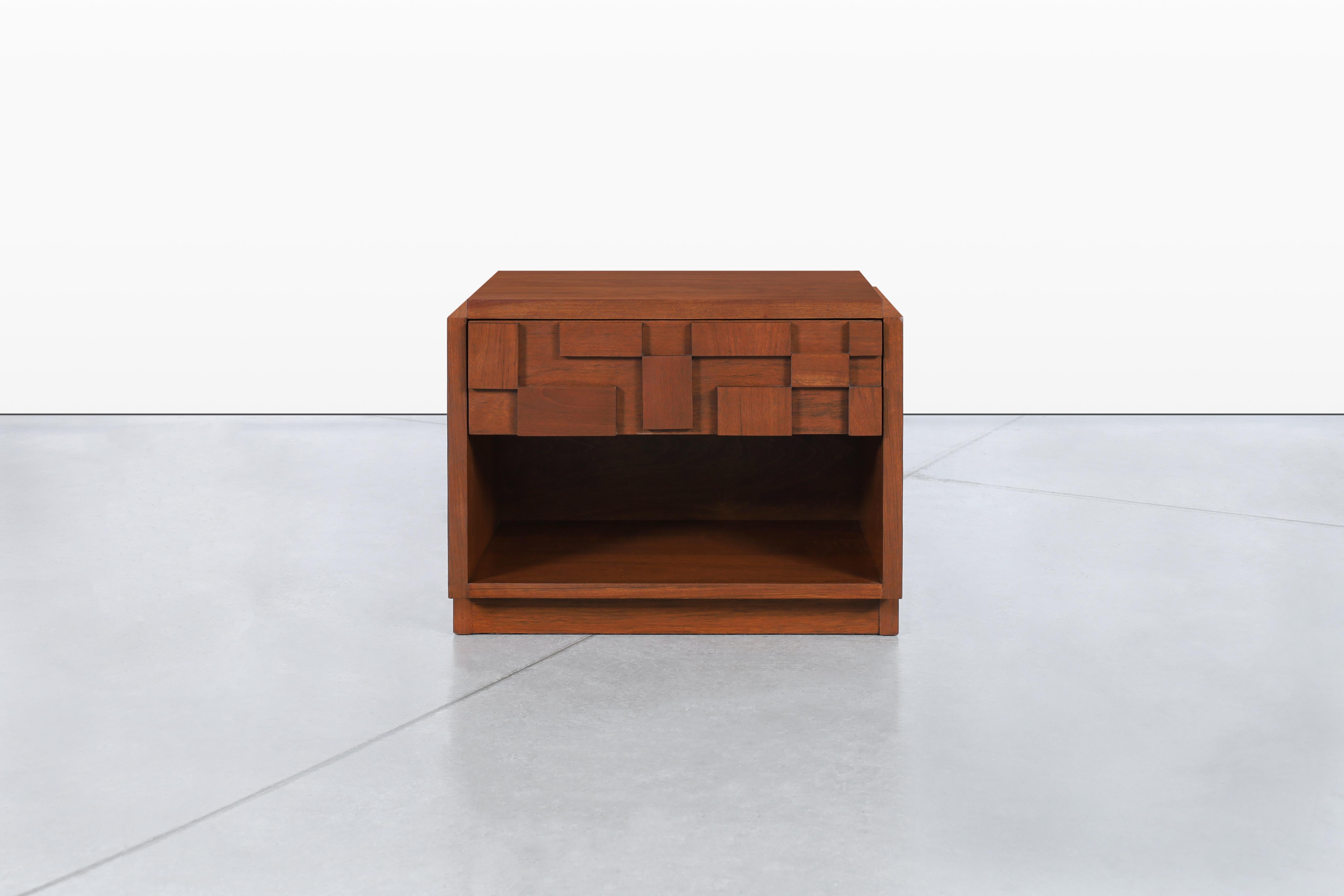 Vintage Brutalist “Staccato” Nightstands by Lane In Excellent Condition In North Hollywood, CA