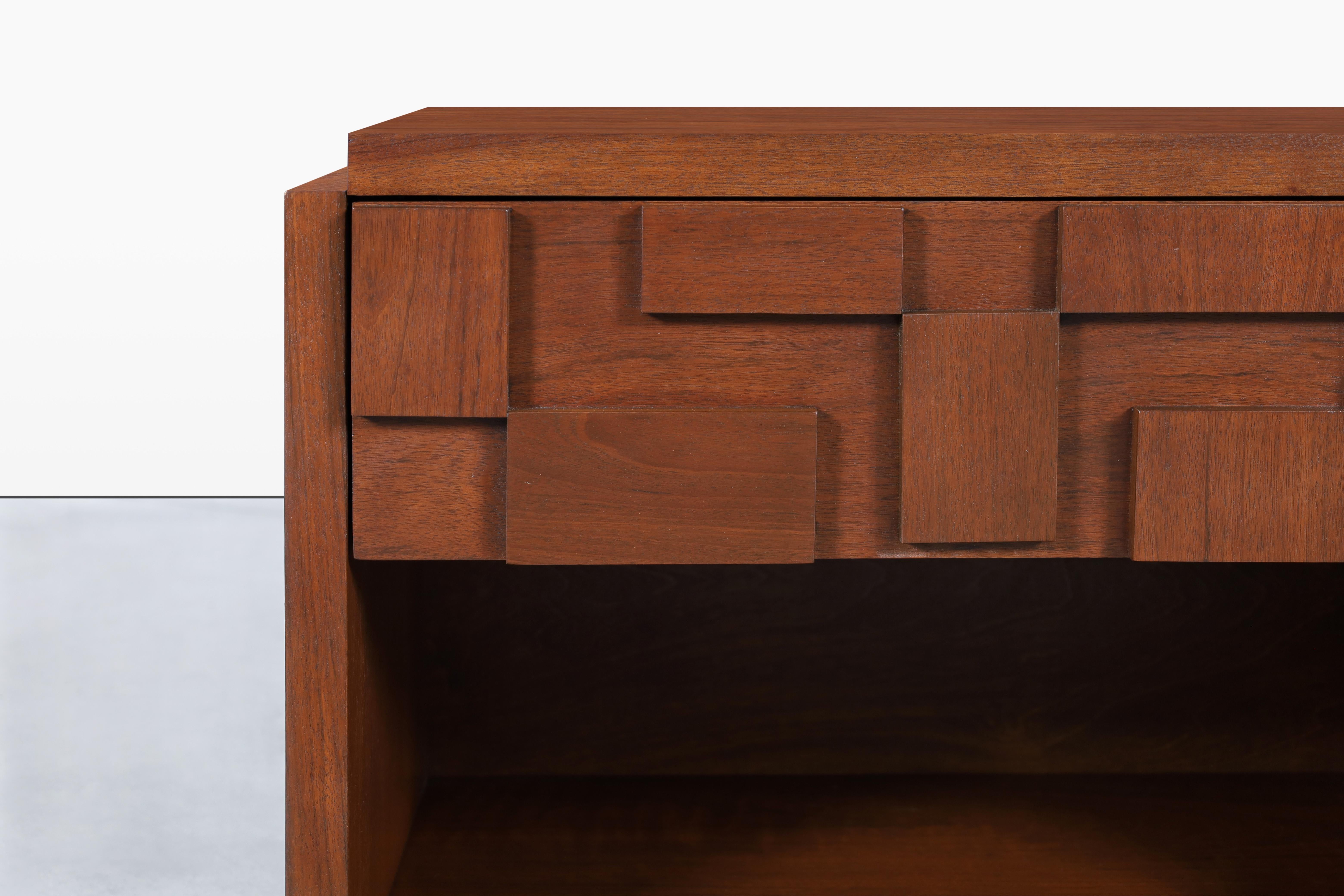 Mid-20th Century Vintage Brutalist “Staccato” Nightstands by Lane