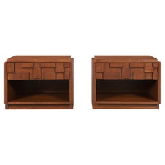Vintage Brutalist “Staccato” Nightstands by Lane