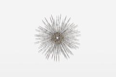 Vintage Brutalist “Starburst” Metal Wall Sculpture by A. Duerst, Signed