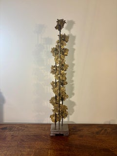 Vintage Brutalist Steel and Brass Sculpture Signed D Larson 2012