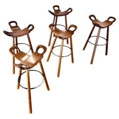 Vintage Brutalist Stool "Marbella" by Sergio Rodrigues, Spanien