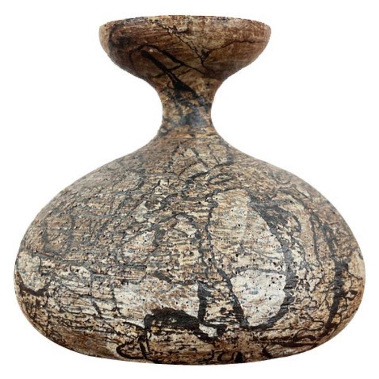 Vintage Brutalist Studio Pottery Mushroom Vase by Gerhard Liebenthron, 1970s