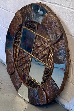 Vintage Brutalist Style Mirror