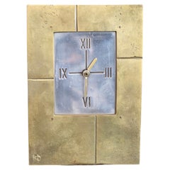 Orologio da tavolo vintage in stile brutalista di David Marshall (circa anni '80)