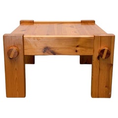 Vintage Brutalist Swedish Pine Couch Table by Yngve Ekström for Swedese, 1970s