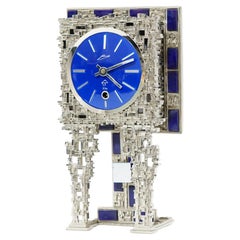 Vintage Brutalist Table Clock from Schmid 1970s