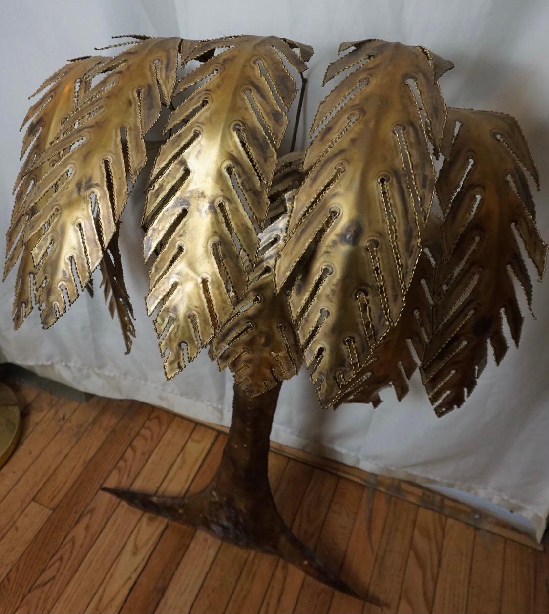 Vintage Brutalist Torch Cut Palm Wall Sculpture Midcentury In Good Condition In West Hartford, CT