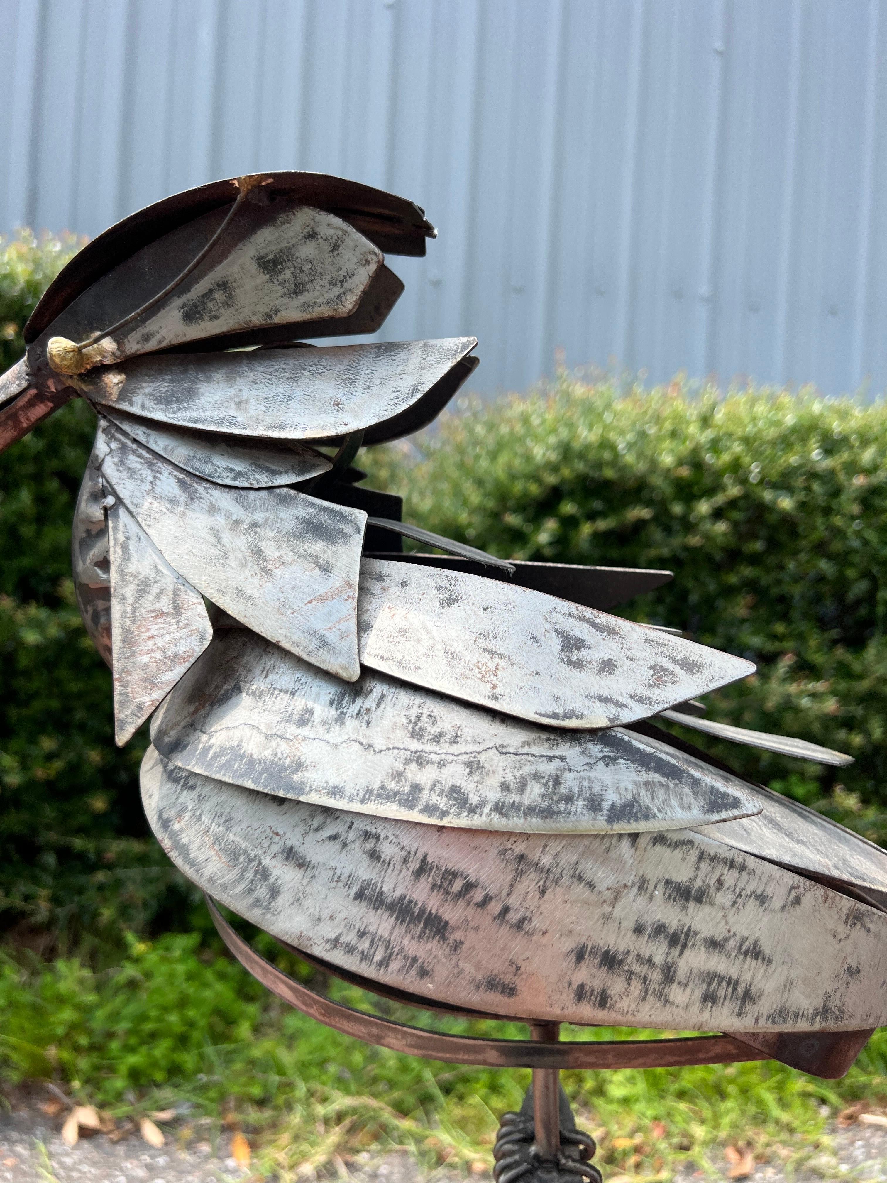 Vintage Brutalist Walenty Pytel Style Bird Welded Sculpture For Sale 2