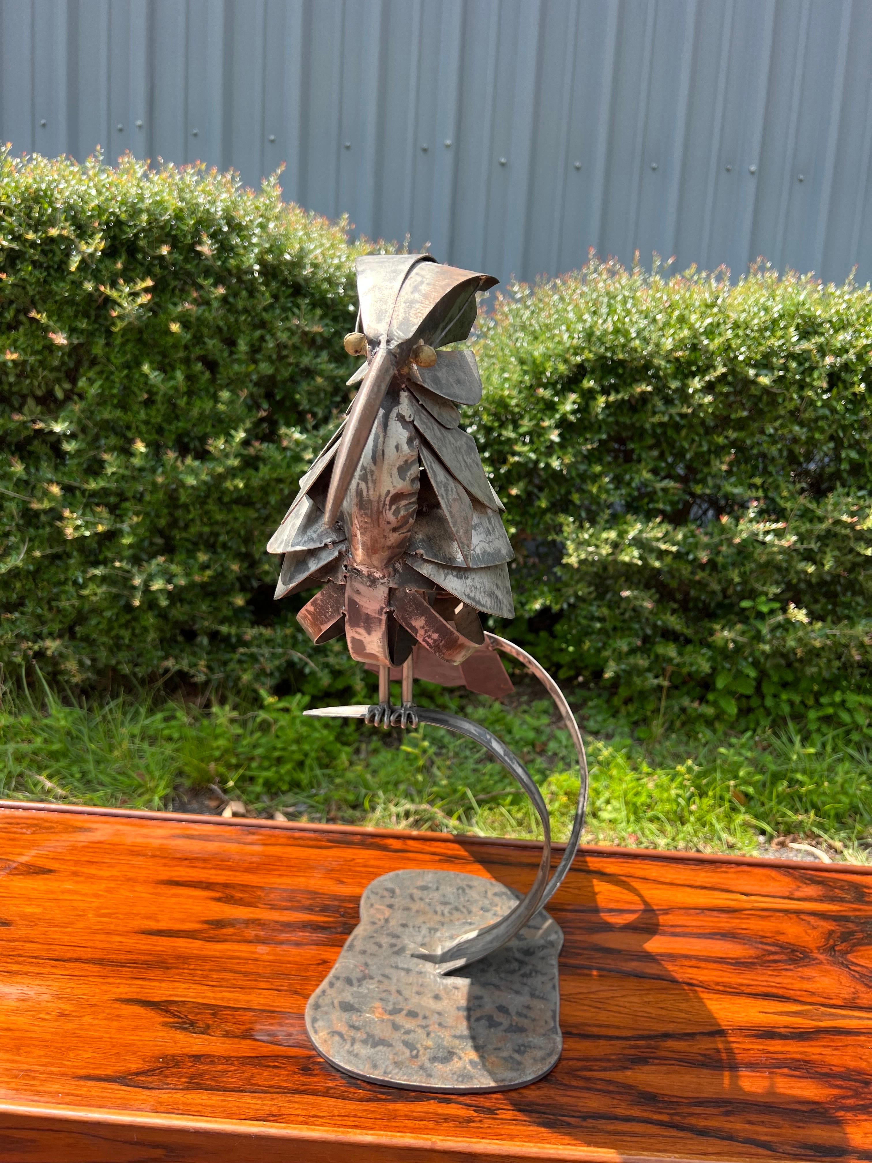 scrap metal bird sculptures