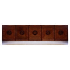 Vintage Brutalist Wenge credenza / sideboard, Belgium 1970