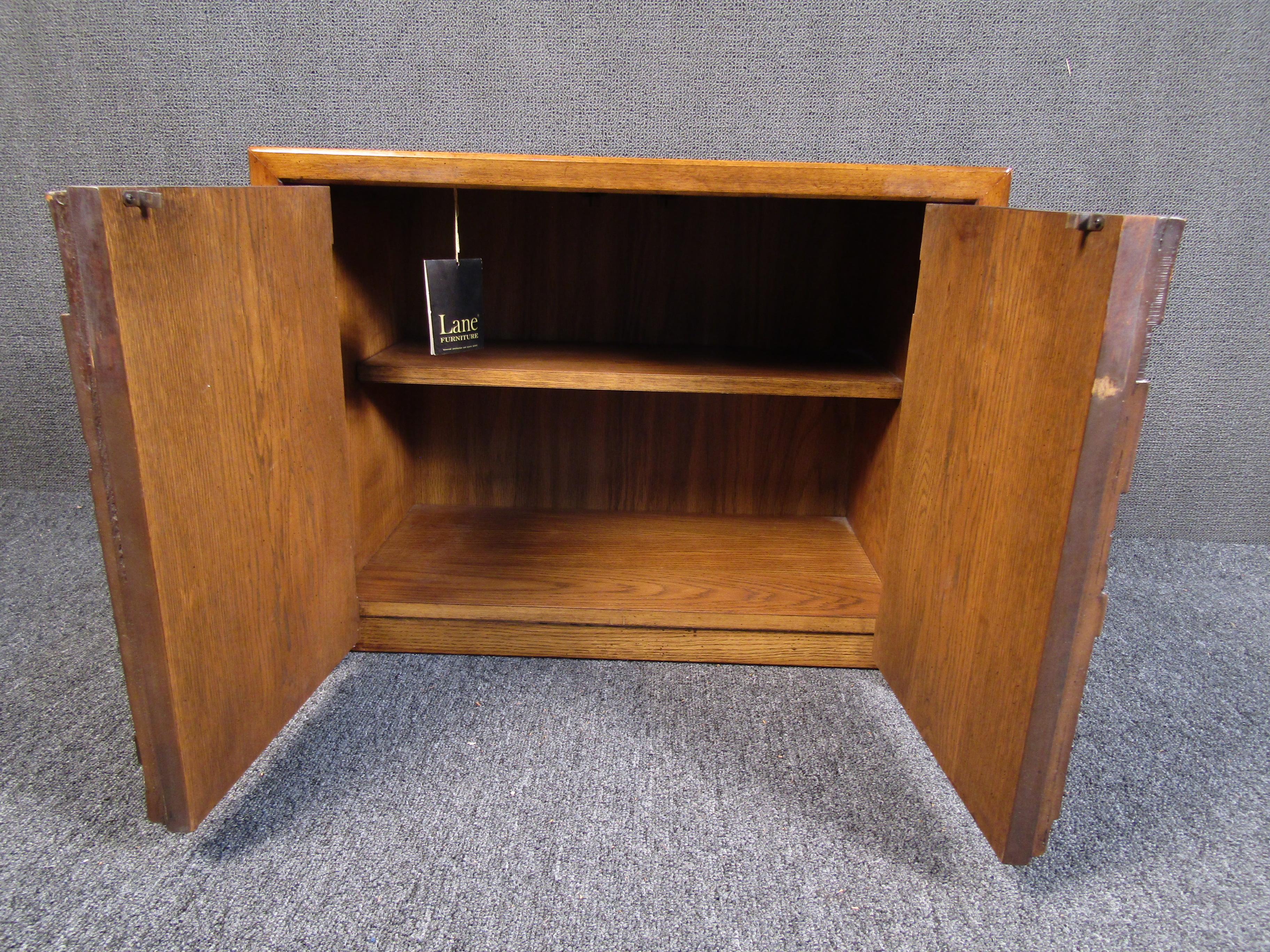 20th Century Vintage Brutalist Wooden Nightstands by Lane Furniture