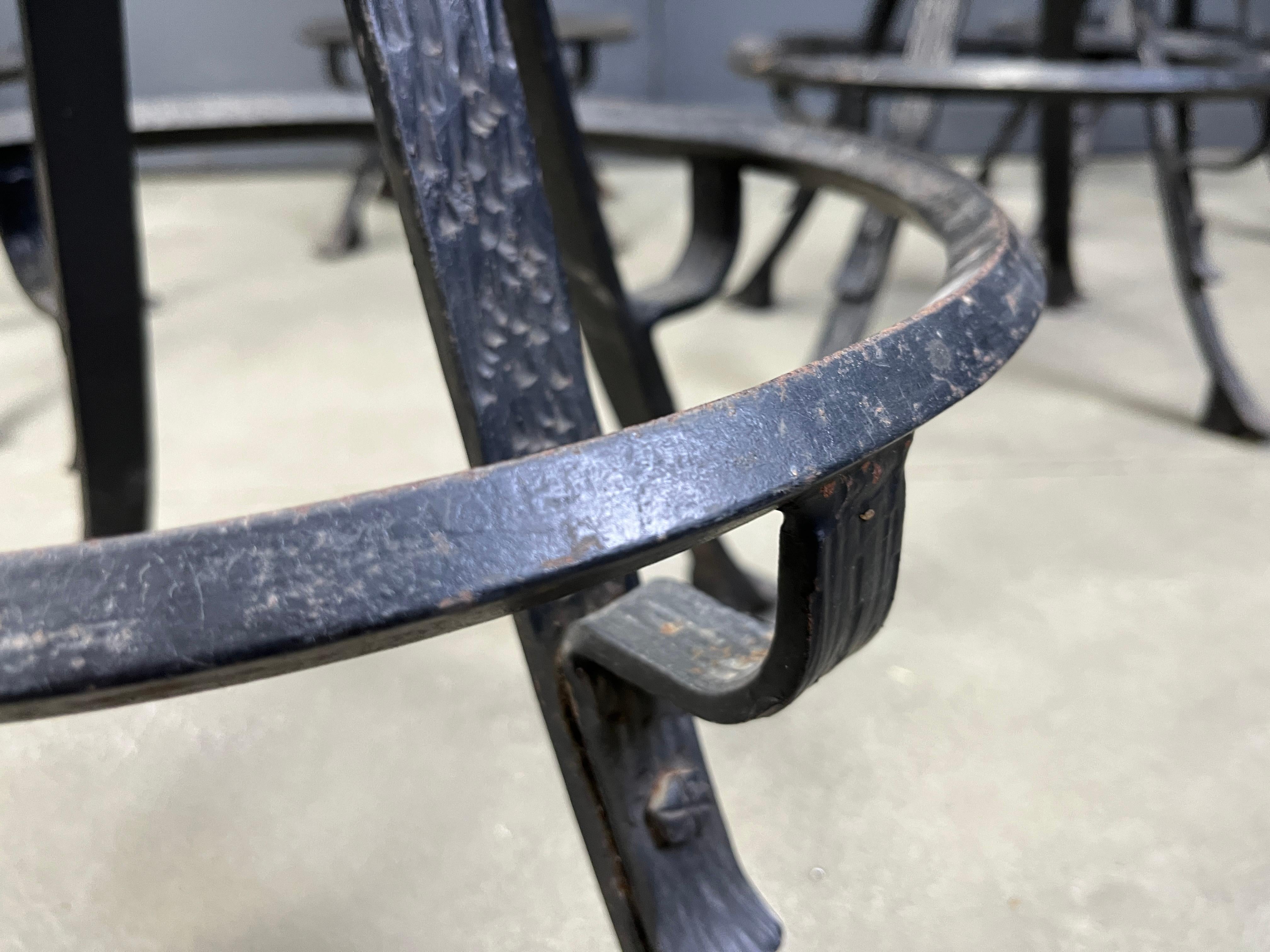 Vintage brutalist wrought iron bar stools, 1970s - set of 6 For Sale 4