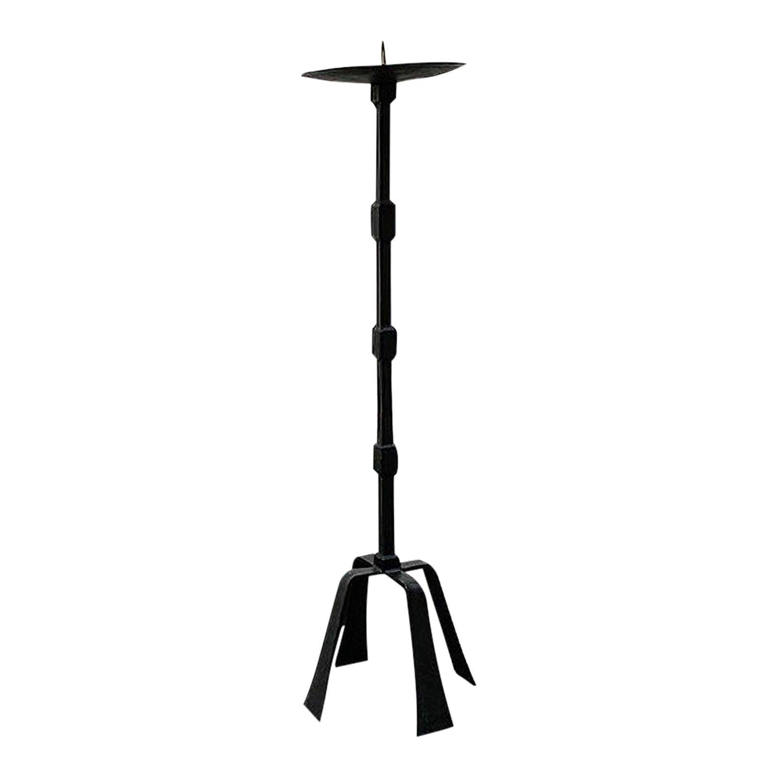 Vintage Brutalist Wrought Iron Candleholder, 1970s