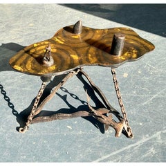 Vintage Brutalist Wrought Iron Shark Table