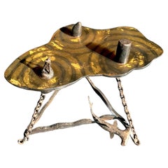 Table de requin vintage en fer forgé de style brutaliste