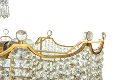 Vintage Crystal Drops Chandelier, Italy 1970s