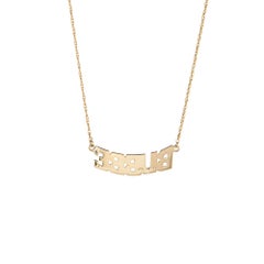 Vintage Bubbe Necklace 14 Karat Gold Grandmother Jewelry Jewish Name Plate