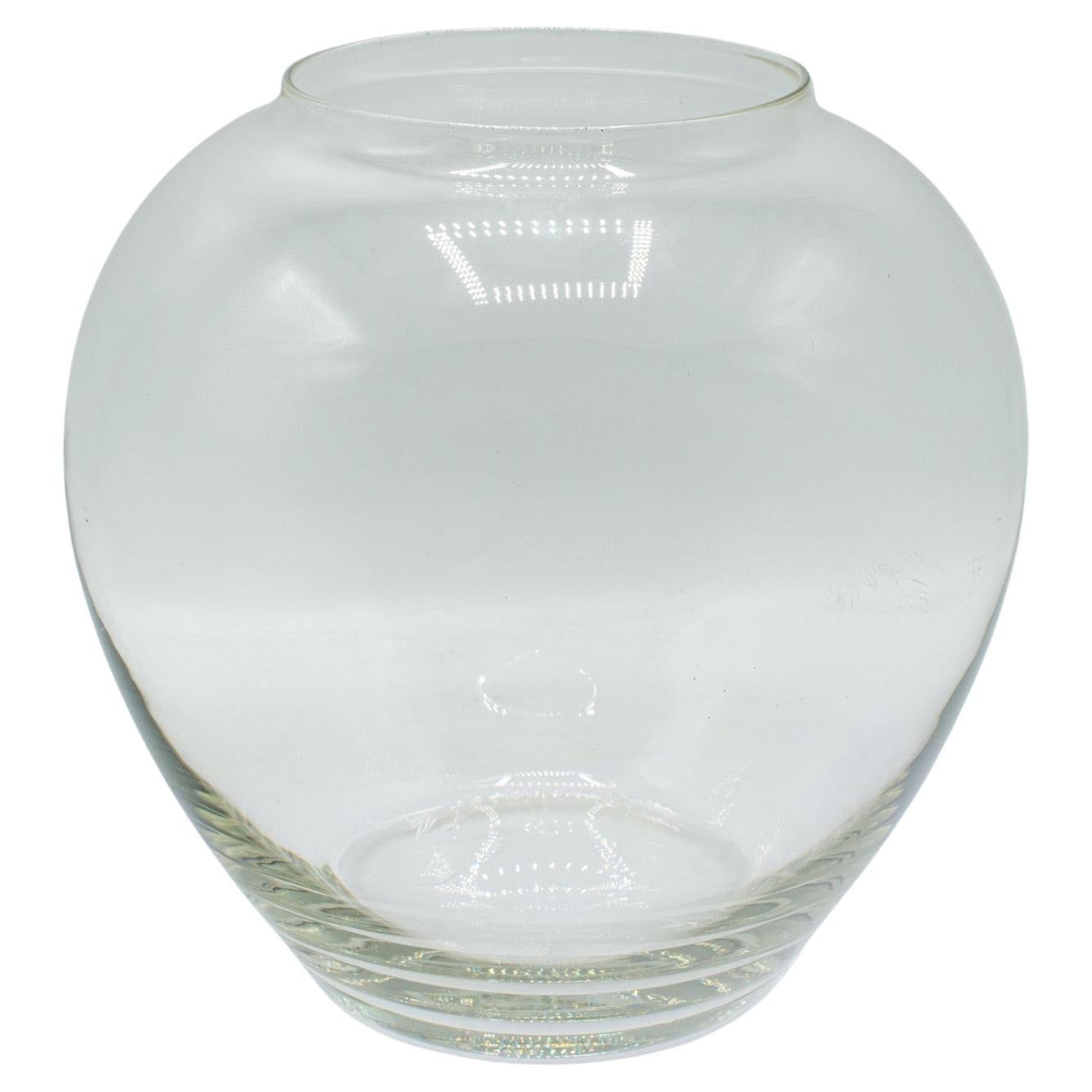 Bol de service vintage en forme de bulle, anglais, verre, nœud de poisson, jardinière, milieu du siècle dernier