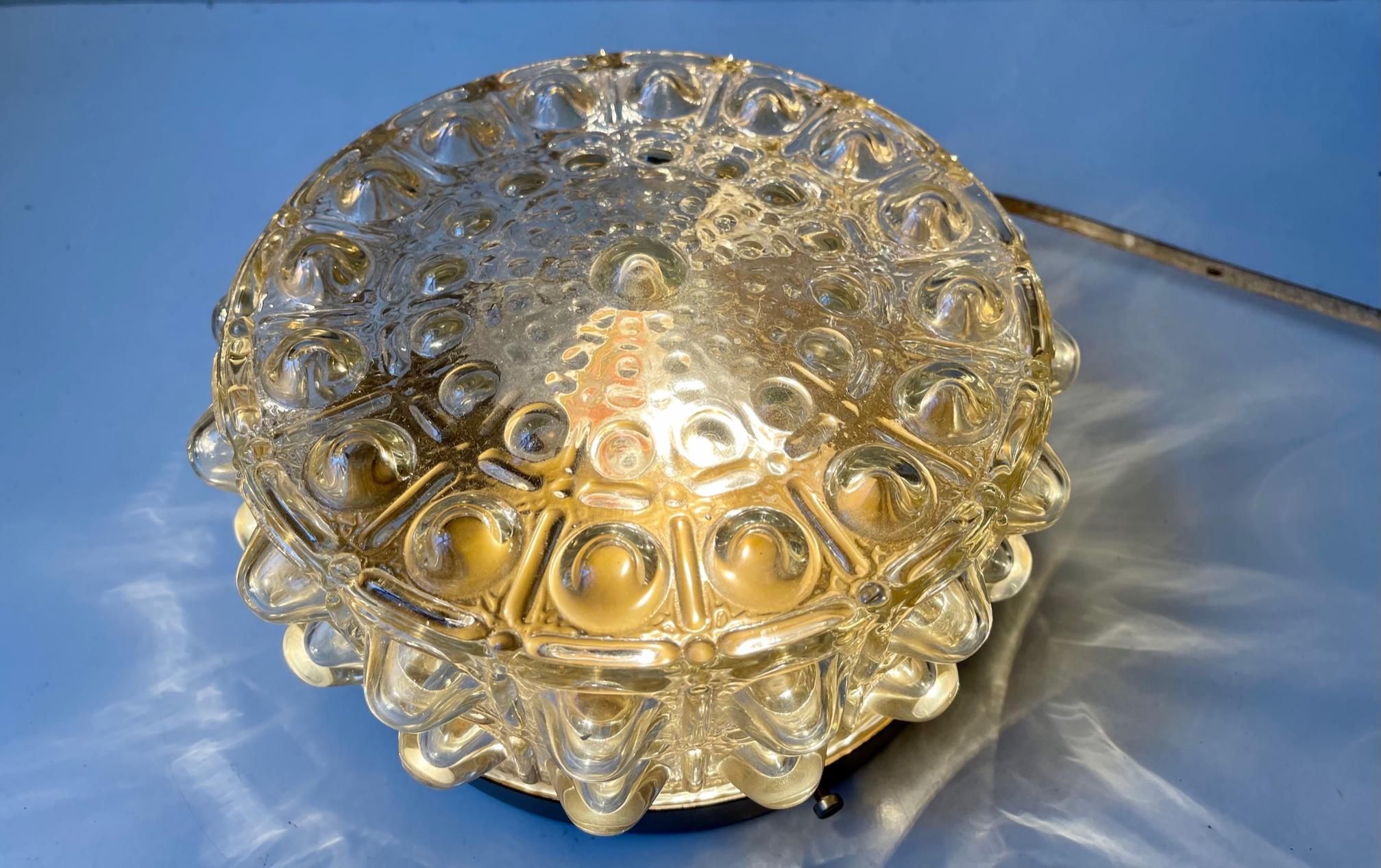 Vintage Bubble Glass Bathroom Flush Mount or Sconce, Limburg, 1970s In Good Condition For Sale In Esbjerg, DK