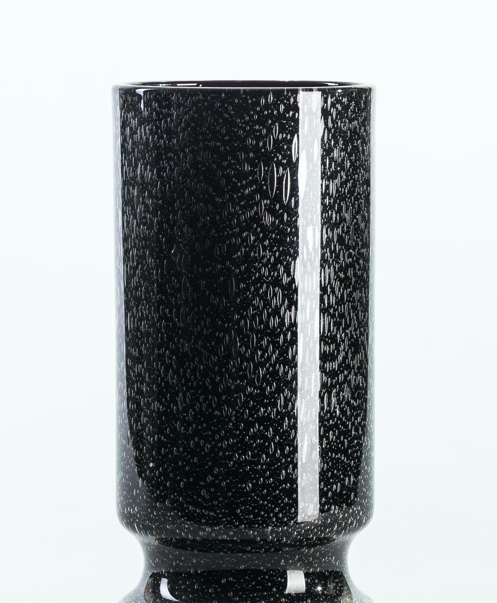 Late 20th Century Vintage Bubble Glass Vase, Germany, 1970s For Sale
