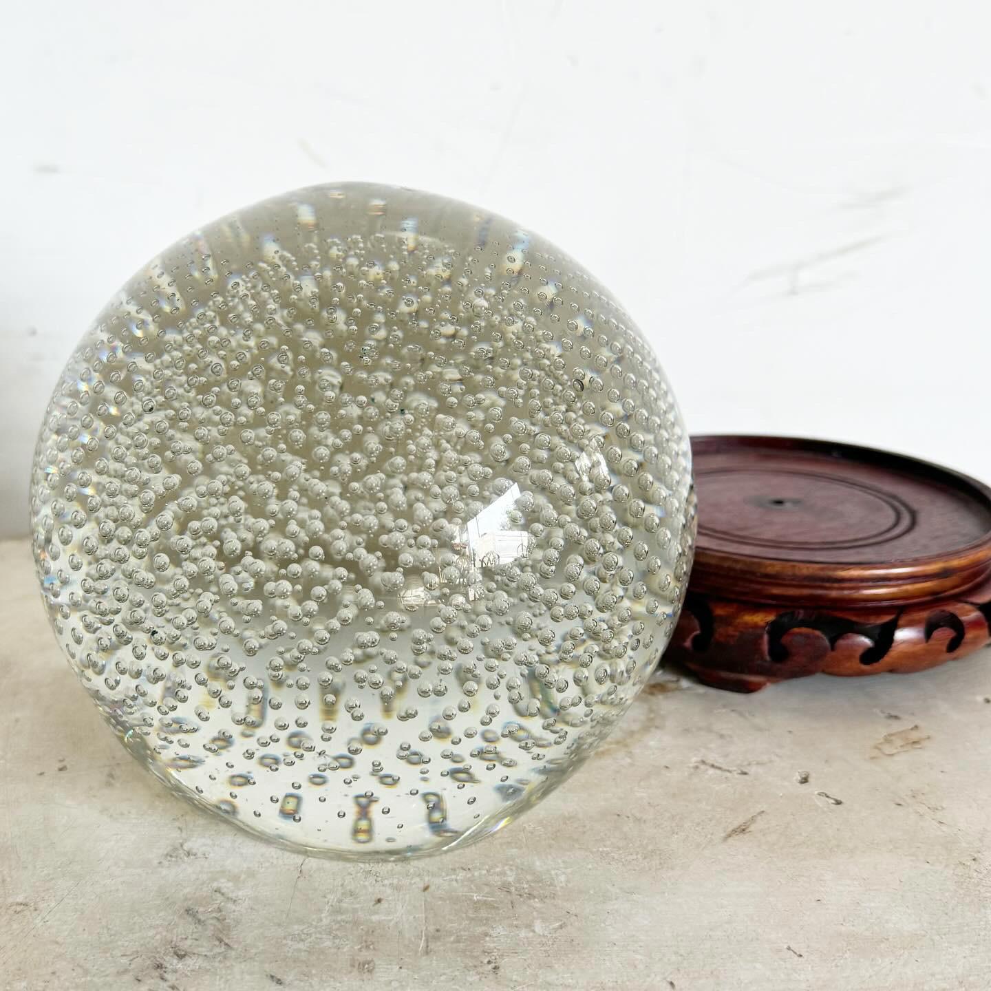 Vintage Bubbled Spherical Paper Weight Kaiser Krystal (20. Jahrhundert) im Angebot