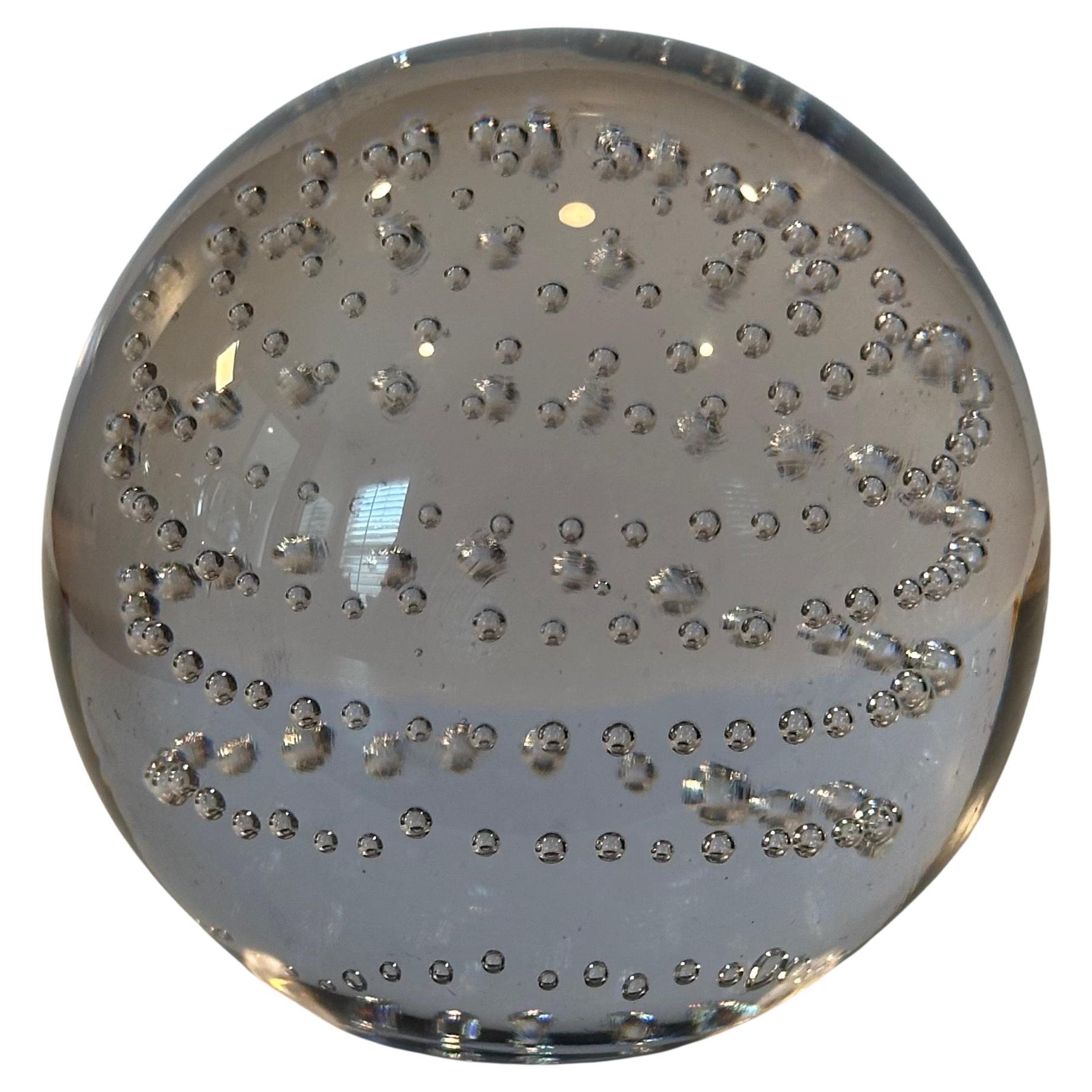 Presse-papier en verre d'art "Bubbles" Vintage