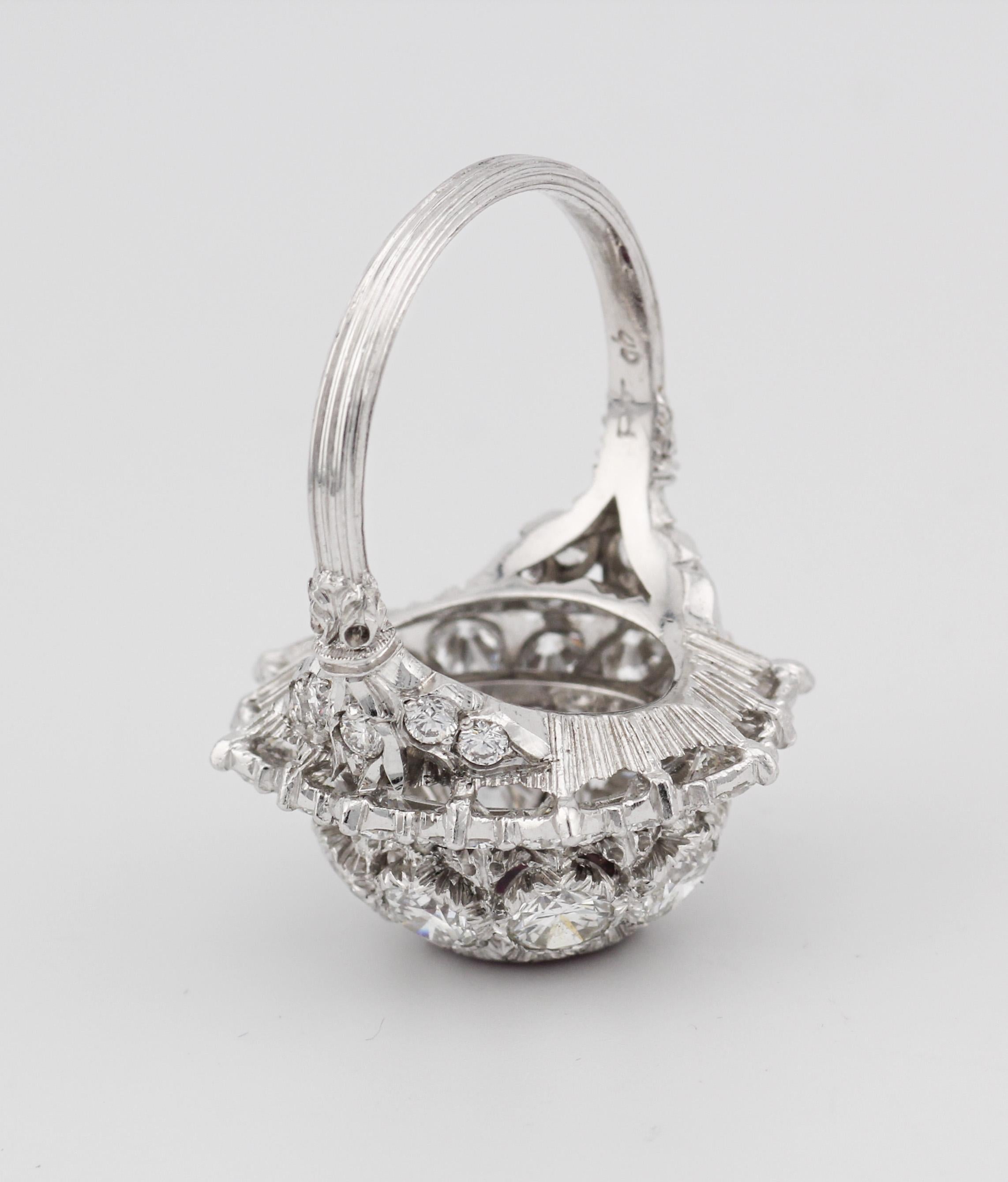 Vintage Buccellati 1,5 Karat unbehandelter thailändischer Rubin-Diamant-Platinring Größe 6,5, Vintage im Angebot 1