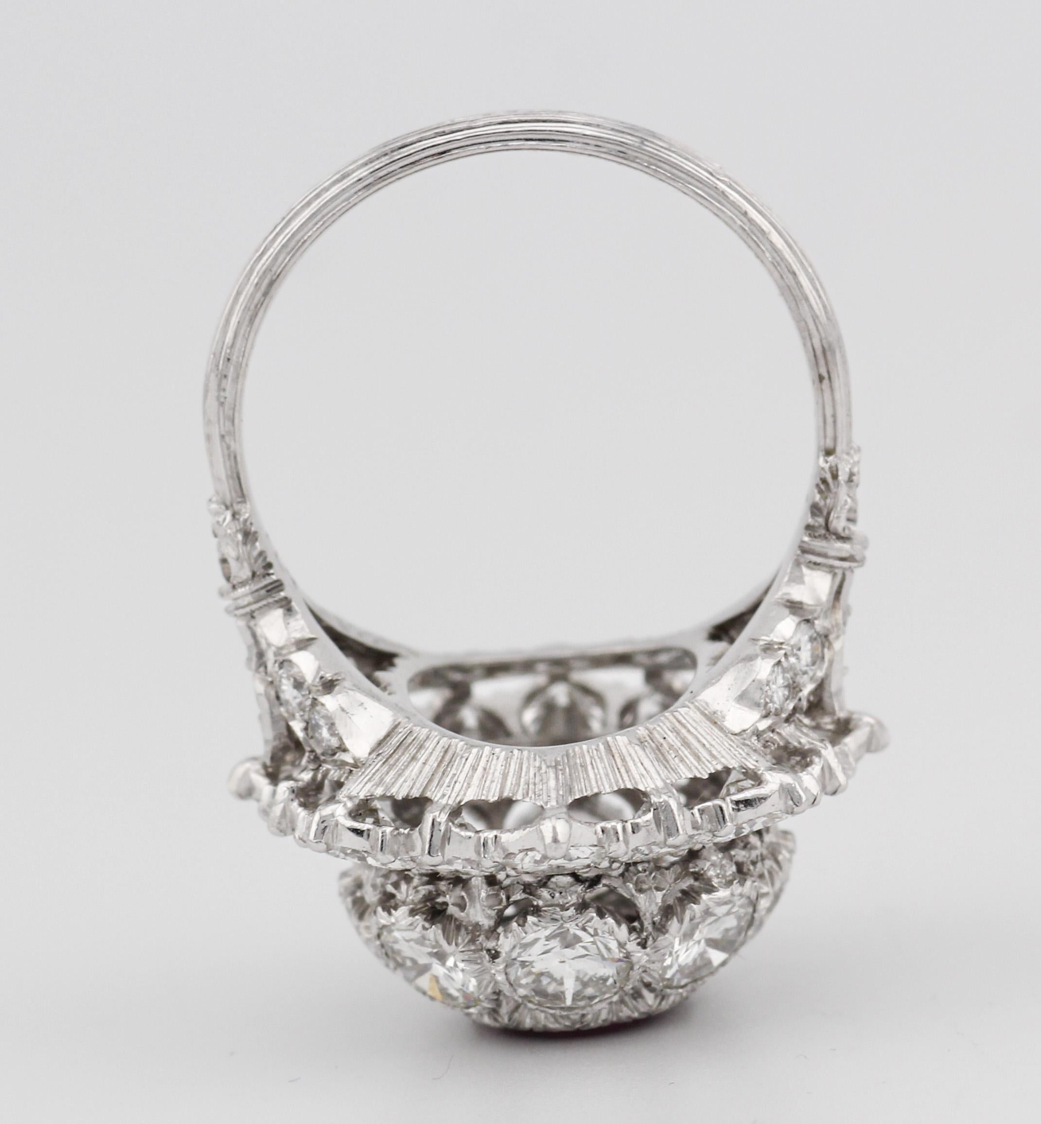 Vintage Buccellati 1.5 Carat No Heat Thai Ruby Diamond Platinum Ring Size 6.5 For Sale 3