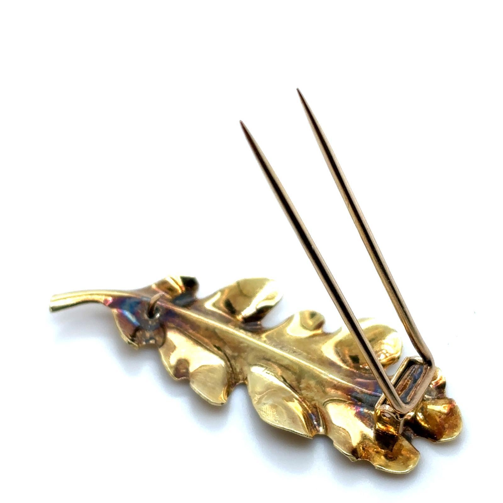 Vintage Buccellati 18 Karat Yellow Gold Oak Leaf Brooch, Circa 1960 For Sale 5