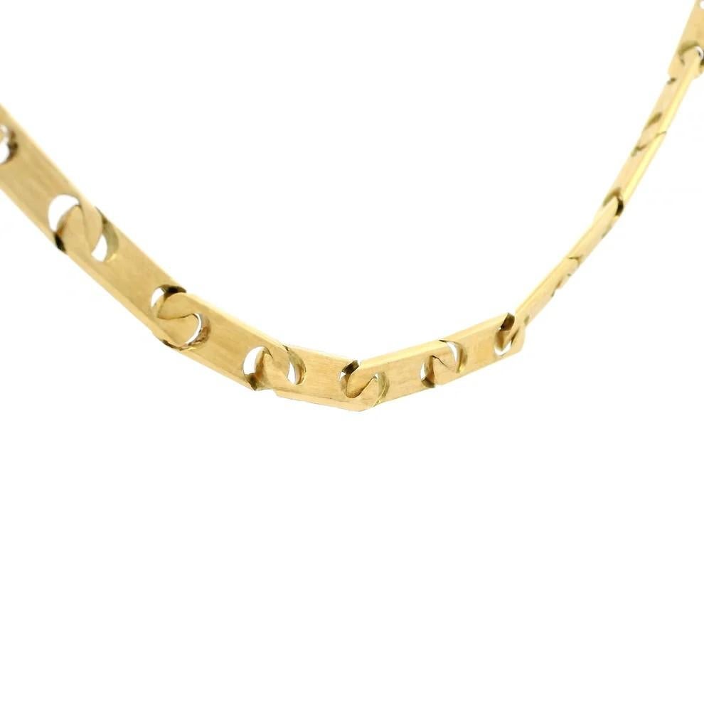 Vintage Buccellati 18 Karat Gelbgold Satin Finish Extra lange Kette Halskette (Retro) im Angebot