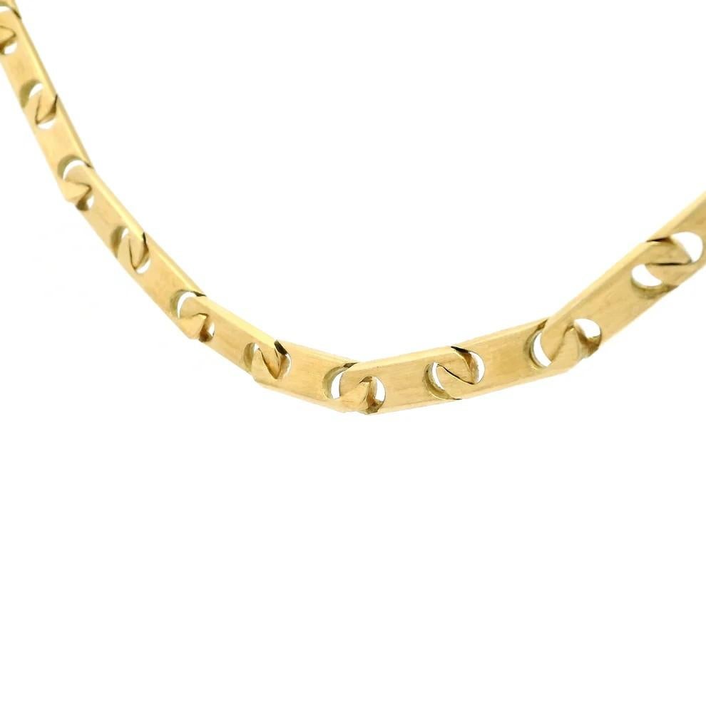 Vintage Buccellati 18 Karat Gelbgold Satin Finish Extra lange Kette Halskette Damen im Angebot