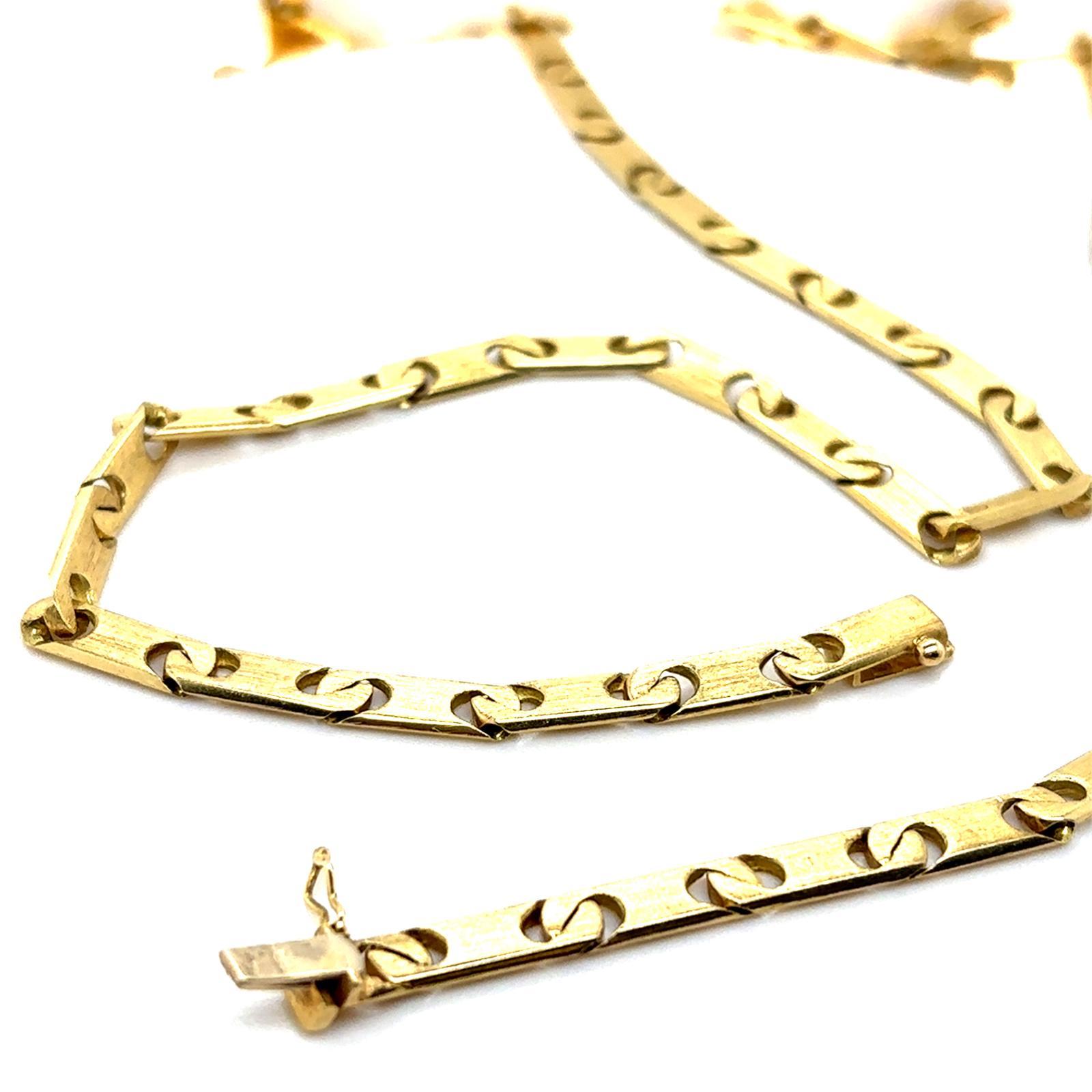 Vintage Buccellati 18 Karat Gelbgold Satin Finish Extra lange Kette Halskette im Angebot 3