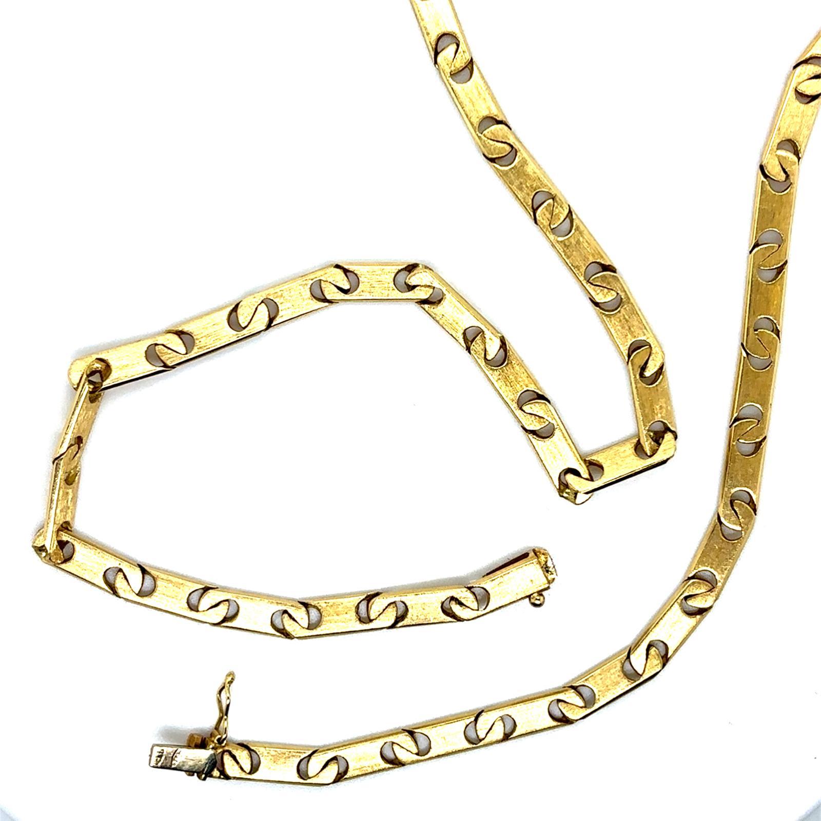 Vintage Buccellati 18 Karat Gelbgold Satin Finish Extra lange Kette Halskette im Angebot 4