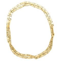 Vintage Buccellati 18 Karat Yellow Gold Satin Finish Extra Long Chain Necklace