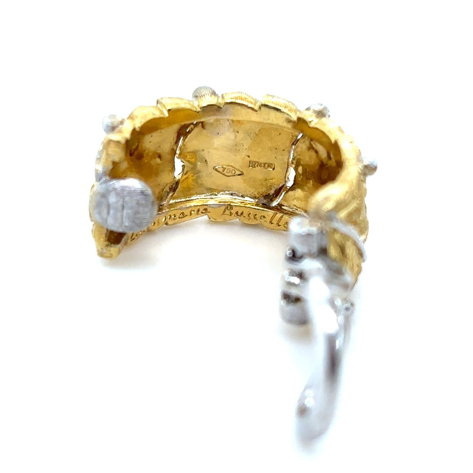 Orecchini a cerchio d'epoca Buccellati in oro giallo bianco a 18 carati in vendita 8
