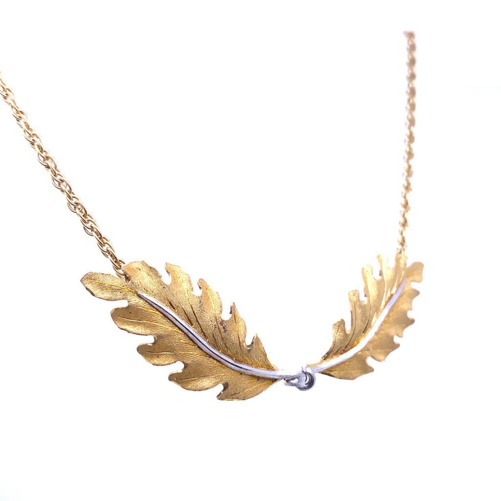 vintage gold leaf necklace