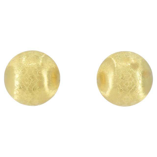 22k 916 gold stud earring- 7mm gold ball earring-1.34g For Sale at 1stDibs
