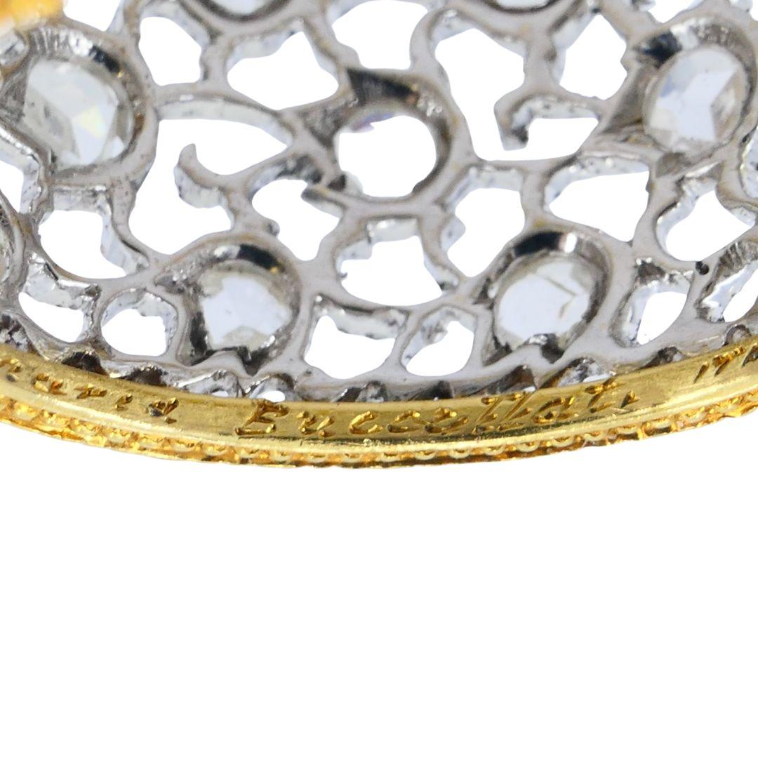 Vintage Buccellati 18k Zweifarbig Gold Diamond Open Work Band Ring im Angebot 6