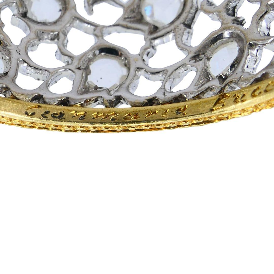 Vintage Buccellati 18k Zweifarbig Gold Diamond Open Work Band Ring im Angebot 7