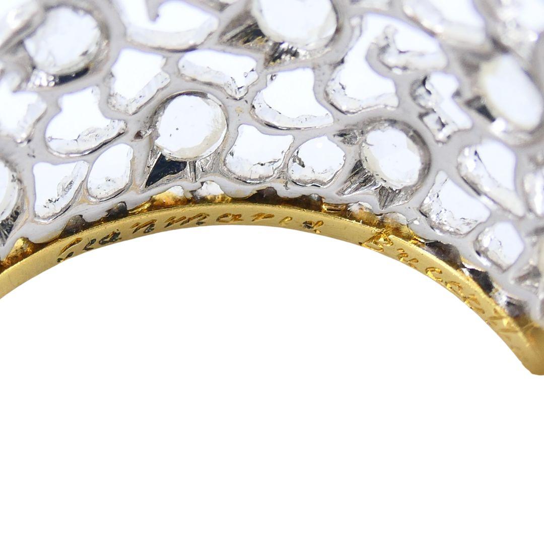 Vintage Buccellati 18k Zweifarbig Gold Diamond Open Work Band Ring im Angebot 8