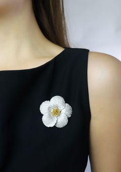 Vintage Buccellati 1990s 18K Tricolor Gold Flori Magnolia Brooch