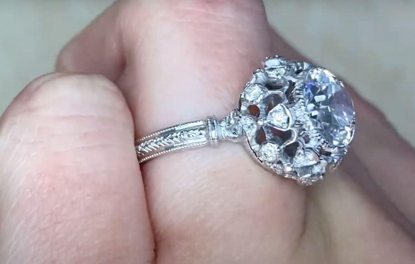 Vintage Buccellati 2.23ct Diamond Engagement Ring, E Color and VVS2 Clarity In Excellent Condition For Sale In New York, NY