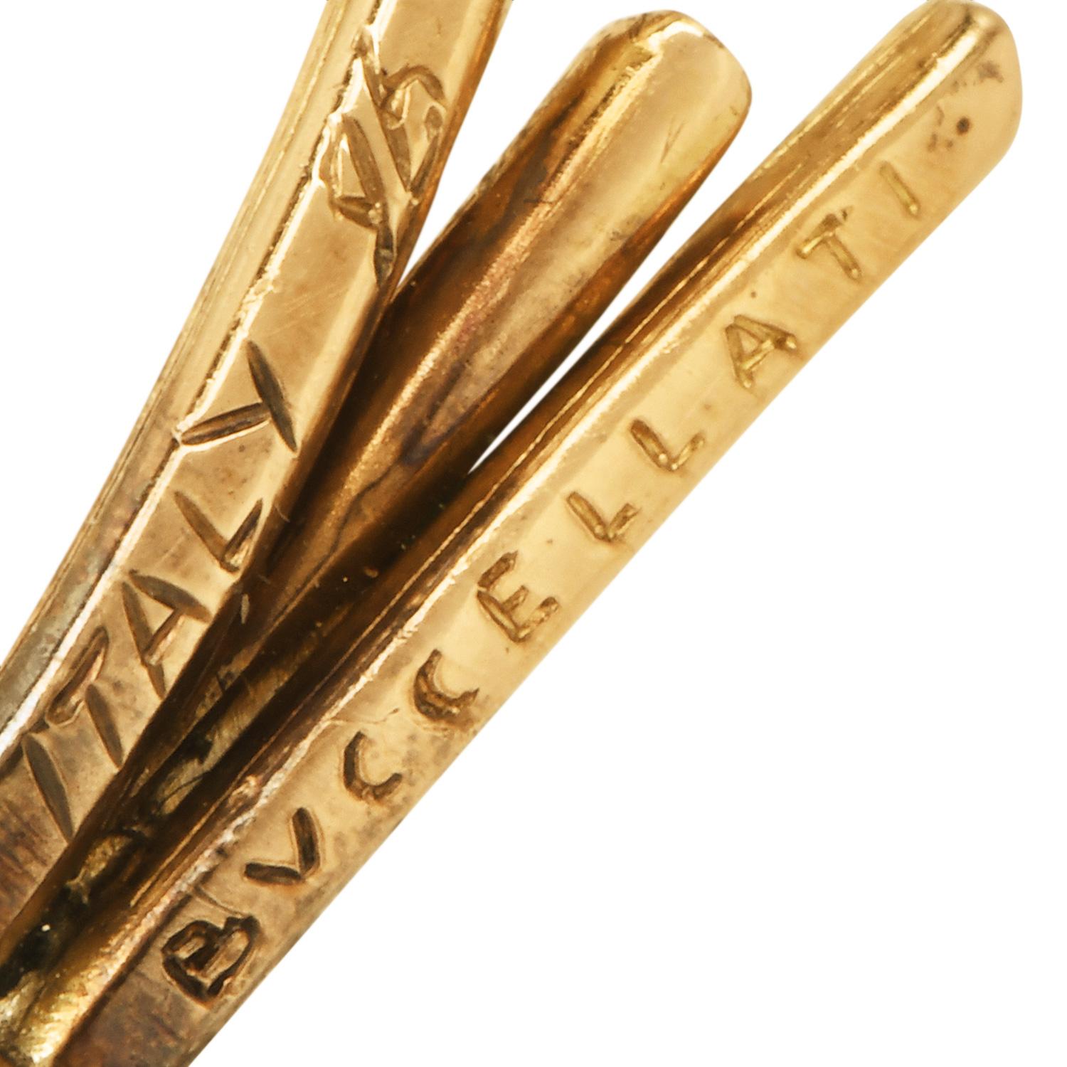Broche Vintage Buccellati Améthyste Gland Or 18K en vente 1