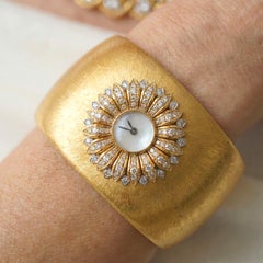 Vintage Buccellati Anthochron Dahlia Diamond Cuff Watch