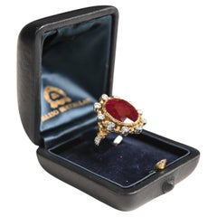 Vintage Buccellati Burma Rubin Ring. 7,40ct Oval Cut Ruby Diamond 18K Gelbgold
