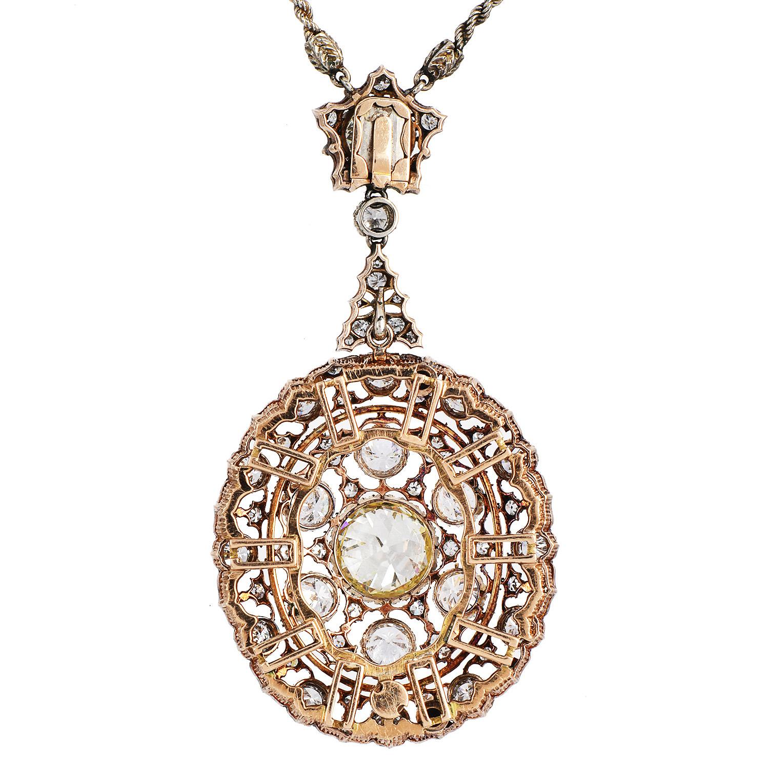 Vintage Buccellati Diamond 18K Gold Convertible Necklace and Brooch Pin 1